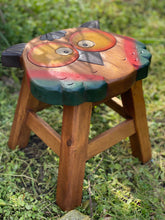 Load image into Gallery viewer, Kids Chair Wooden Stool Animal OWL Theme Children’s Chair and Toddlers Stepping Stool.