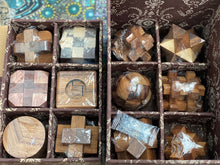 Load image into Gallery viewer, brainteaser 12 puzzles set Wood in a gift box for kids or adults