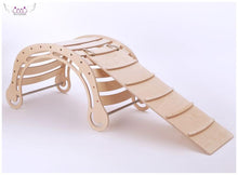 Load image into Gallery viewer, XXL JUMBO Natural Rocker Montessori Swing Rocker with climbing RAMP + Slide combo for kids, Rocker board, indoor play.