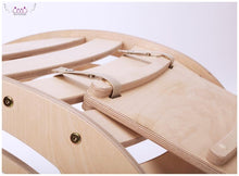 Load image into Gallery viewer, XXL JUMBO Natural Rocker Montessori Swing Rocker with climbing RAMP + Slide combo for kids, Rocker board, indoor play.