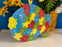 Load image into Gallery viewer, Puzzle for toddlers- Wooden animal themed puzzle -FISH