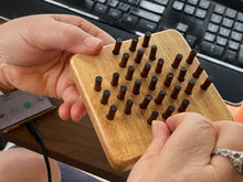 Load image into Gallery viewer, SOLITAIRE mini travel kit wood BRAINTEASER PUZZLE 10X10CM.