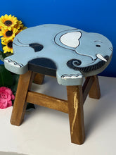 Load image into Gallery viewer, Kids Chair Wooden Stool Animal ELEPHANT Theme Children’s Chair and Toddlers Stepping Stool.