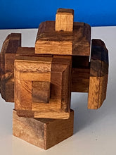 Load image into Gallery viewer, Brain teaser puzzle for adults and Teens, wood puzzle, handmade brain teaser, wood brain teaser, 3D puzzle.