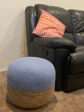 Load image into Gallery viewer, Henri Ottoman 45X45X40cm - Natural Steel Blue.