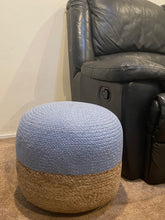 Load image into Gallery viewer, Henri Ottoman 45X45X40cm - Natural Steel Blue.