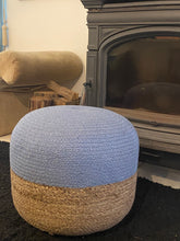 Load image into Gallery viewer, Henri Ottoman 45X45X40cm - Natural Steel Blue.