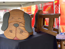 Load image into Gallery viewer, Kids Chair Wooden Stool DOG Theme Children’s Chair and Toddlers Stepping Stool.