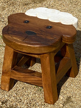 Load image into Gallery viewer, Children's Wooden Stool Smiling Sheep Themed Chair Toddlers Step sitting Stool