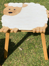 Load image into Gallery viewer, Children’s wooden table and chair stools set Shaun the Sheep theme