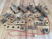 Load image into Gallery viewer, Wooden Train 3 carriages 20 wooden puzzle shapes with pull along string