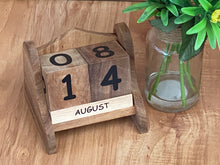 Load image into Gallery viewer, Wooden Desk Calendar-Retro vintage wall calendar