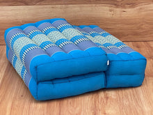 Load image into Gallery viewer, Thai kapok cushion3-Fold Zafu Meditation Cushion Set Blue Medium Size