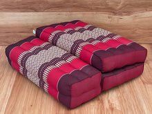 Load image into Gallery viewer, Thai kapok cushion2-Fold Meditation Cushion Yoga Mat RedEle.