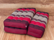 Load image into Gallery viewer, Thai kapok cushion2-Fold Meditation Cushion Yoga Mat RedEle.