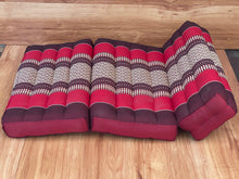 Load image into Gallery viewer, Thai kapok cushion3-Fold Zafu Meditation Cushion Set Thai Kapok Filled Floor Mat-RED.