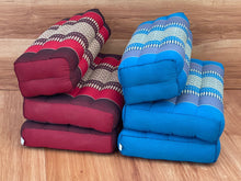 Load image into Gallery viewer, Thai kapok cushion3-Fold Zafu Meditation Cushion Set Thai Kapok Filled Floor Mat-RED.