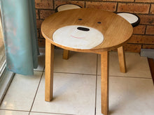 Load image into Gallery viewer, Children's furniture Set Bear Table and 2 Chairs -natural wood handmade and solid build