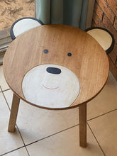 Load image into Gallery viewer, Children's furniture Set Bear Table and 2 Chairs -natural wood handmade and solid build