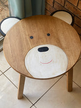 Load image into Gallery viewer, Children's furniture Set Bear Table and 2 Chairs -natural wood handmade and solid build