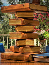 Load image into Gallery viewer, Side Table, corner Stool, Plant Stand Raintree Wood Natural Finish-Book Stack stool Gold pages