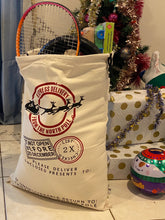 Load image into Gallery viewer, Christmas Santa Gift Sacks Stockings Large Canvas  50 cm x 70 cm Kids Gift Bag