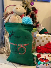 Load image into Gallery viewer, Christmas Santa Gift Sacks Stockings Large Canvas  50 cm x 70 cm Kids Gift Bag