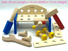 Load image into Gallery viewer, Toddlers Wooden tool bench.