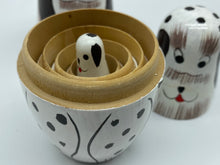 Load image into Gallery viewer, Wooden dog-themed nesting dolls 5 pcs