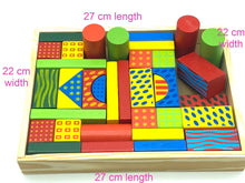 Load image into Gallery viewer, Kids Wooden Blocks 40 pcs- Rec. Age: 24 months+