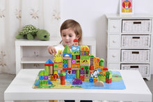 Load image into Gallery viewer, Kids Wooden Blocks Forest Jungle Themed 135 Pcs - Rec. Age: 24 months + set up puzzle Mat.
