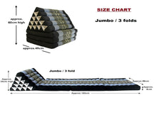 Load image into Gallery viewer, Thai kapok cushion Day bed roll out mattress 3-Folds with backrest Cushion -100% Thailand handmade Kapok-Blue