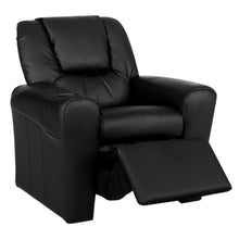 Load image into Gallery viewer, Keezi Kids Recliner Chair Black PU Leather Sofa Lounge Couch Children Armchair