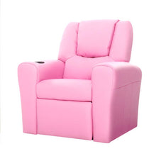 Load image into Gallery viewer, Keezi Kids Recliner Chair Pink PU Leather Sofa Lounge Couch Children Armchair