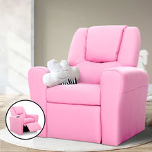Load image into Gallery viewer, Keezi Kids Recliner Chair Pink PU Leather Sofa Lounge Couch Children Armchair