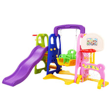 Load image into Gallery viewer, Keezi Kids 7-in-1 Slide Swing with Basketball Hoop Toddler Outdoor Indoor Play