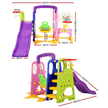 Load image into Gallery viewer, Keezi Kids 7-in-1 Slide Swing with Basketball Hoop Toddler Outdoor Indoor Play
