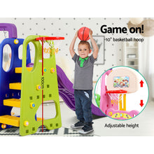 Load image into Gallery viewer, Keezi Kids 7-in-1 Slide Swing with Basketball Hoop Toddler Outdoor Indoor Play