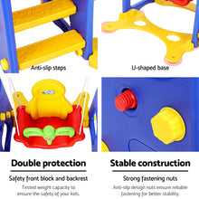 Load image into Gallery viewer, Keezi Kids 3-in-1 Slide Swing with Basketball Hoop Toddler Outdoor Indoor Play