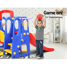 Load image into Gallery viewer, Keezi Kids 3-in-1 Slide Swing with Basketball Hoop Toddler Outdoor Indoor Play
