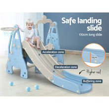 Load image into Gallery viewer, Keezi Kids Slide 170cm Extra Long Swing Basketball Hoop Toddlers PlaySet Blue