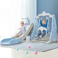 Load image into Gallery viewer, Keezi Kids Slide 170cm Extra Long Swing Basketball Hoop Toddlers PlaySet Blue