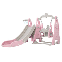 Load image into Gallery viewer, Keezi Kids Slide 170cm Extra Long Swing Basketball Hoop Toddlers PlaySet Pink