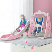 Load image into Gallery viewer, Keezi Kids Slide 170cm Extra Long Swing Basketball Hoop Toddlers PlaySet Pink