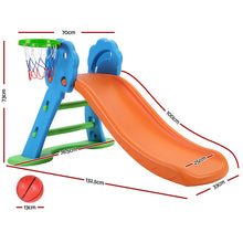 Load image into Gallery viewer, Keezi Kids Slide with Basketball Hoop with Ladder Base Outdoor Indoor Playground Toddler Play