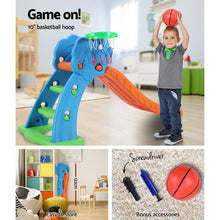 Load image into Gallery viewer, Keezi Kids Slide with Basketball Hoop with Ladder Base Outdoor Indoor Playground Toddler Play