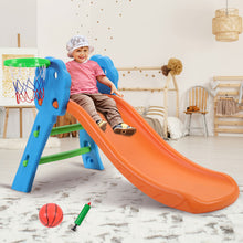 Load image into Gallery viewer, Keezi Kids Slide with Basketball Hoop Outdoor Indoor Playground Toddler Play