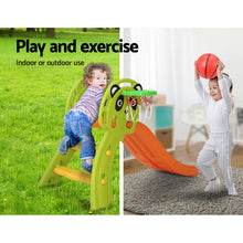 Load image into Gallery viewer, Keezi Kids Slide Basketball Hoop Activity Center Outdoor Toddler Play Set Orange