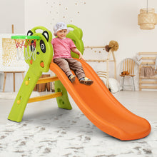 Load image into Gallery viewer, Keezi Kids Slide Basketball Hoop Activity Center Outdoor Toddler Play Set Orange
