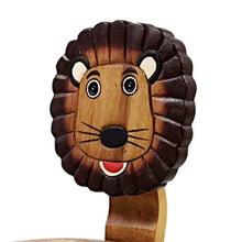 Load image into Gallery viewer, Children’s wooden chair: Lion themed with solid backrest